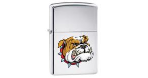 Зажигалка ZIPPO Бульдог, с покрытием High Polish Chrome, латунь/сталь, серебристая, 36x12x56 мм